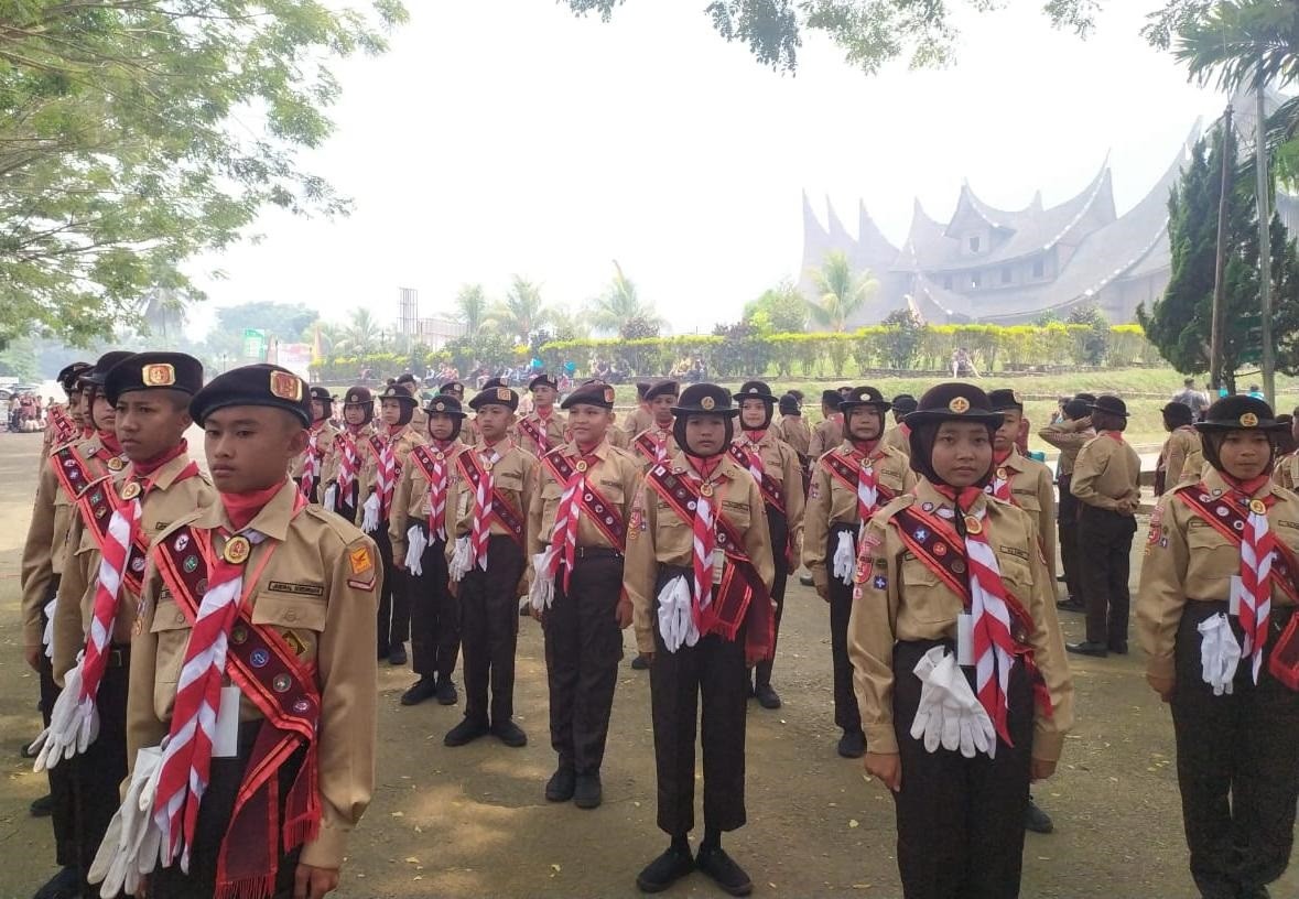 Lomba PBB Tanpa Tongkat Awali Giat Prestasi Tingkat Pramuka Penggalang Kwarda 03 Sumbar